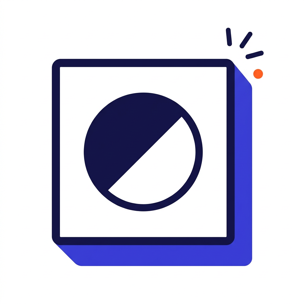 Illustration of a screen with a half-dark, half-light circle